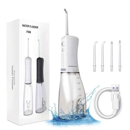 4 In 1 Water Flosser For Teeth, Cordless Water Flossers Oral Irrigator With DIY Mode 4 Jet Tips, Tooth Flosser, Portable And Rechargeable For Travel